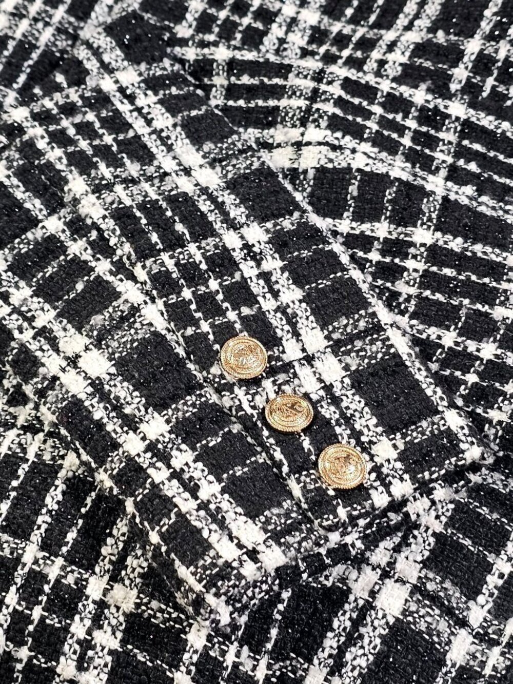 Rachel Parcell Women's Plaid Tweed Double Breasted Satin Lapel Blazer Sz 4 3151 - Picture 11 of 16